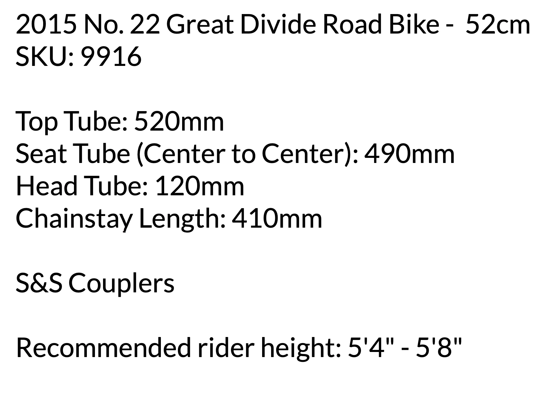 No. 22 Great Divide Titanium S&S Road Bike - 2015, 52cm - Image 18