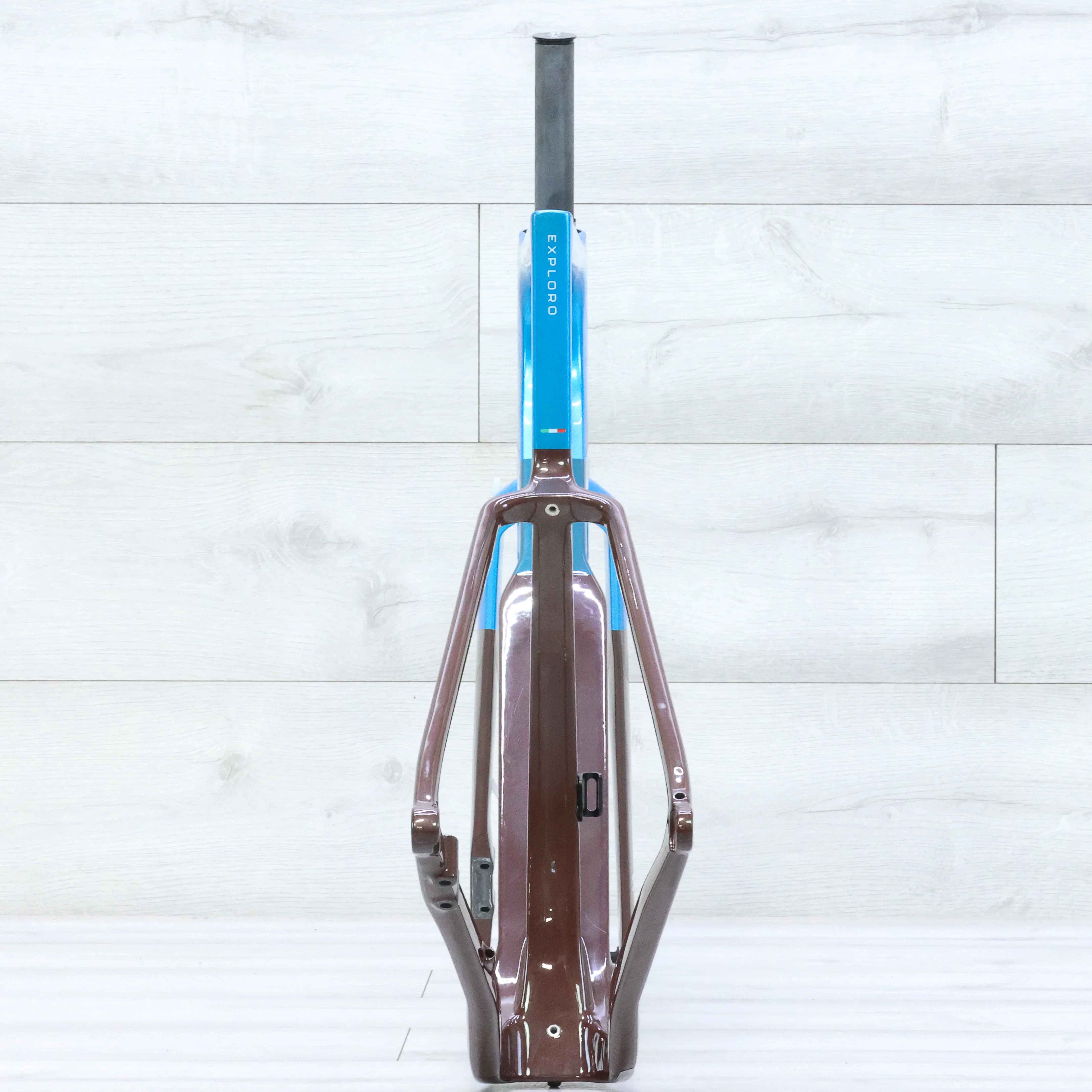 3T Exploro RaceMax Blue/Brown Gravel Bike Frameset - 56cm - Image 10