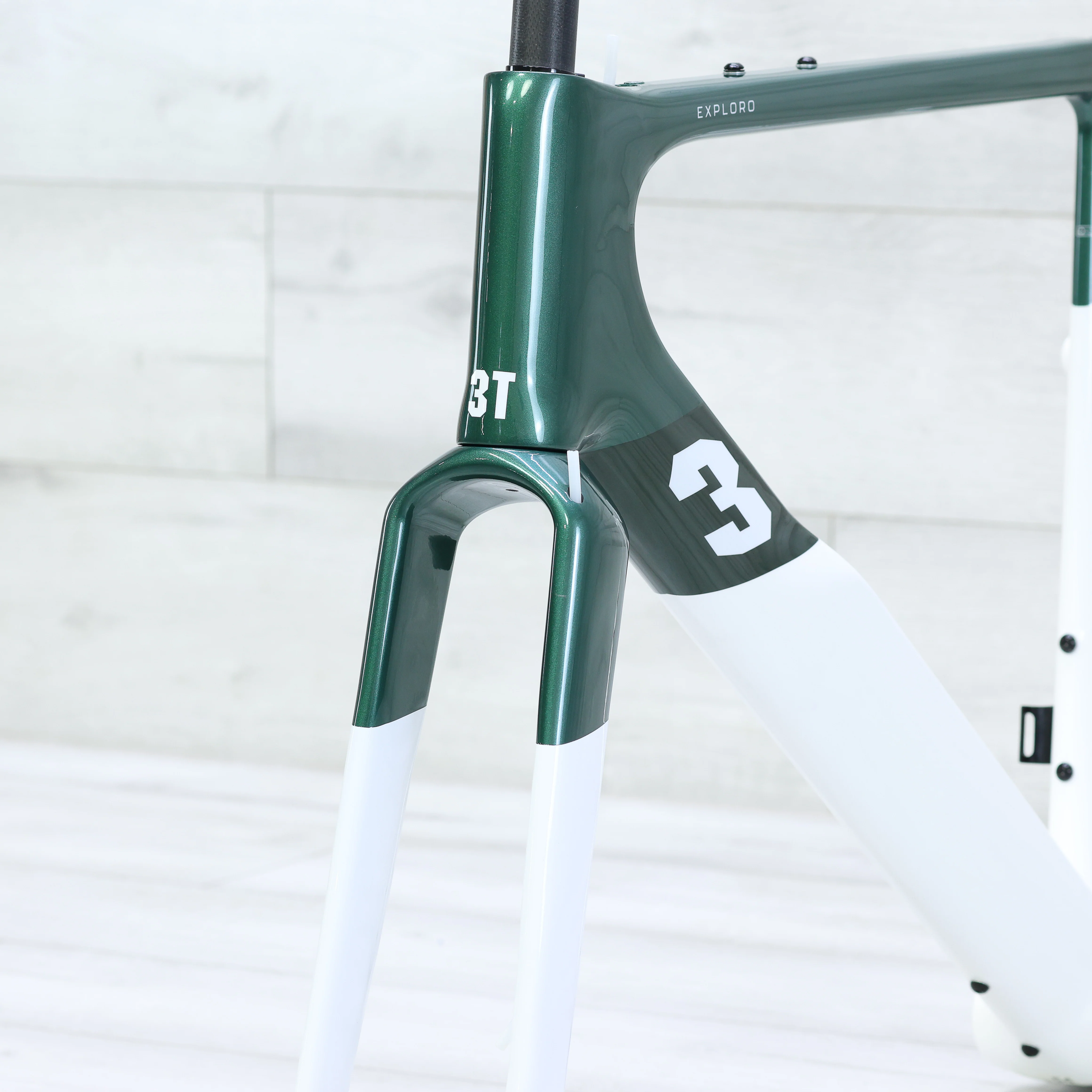 3T Exploro Racemax Gravel Bike Frameset 700c Emerald/White - 54cm - Image 6