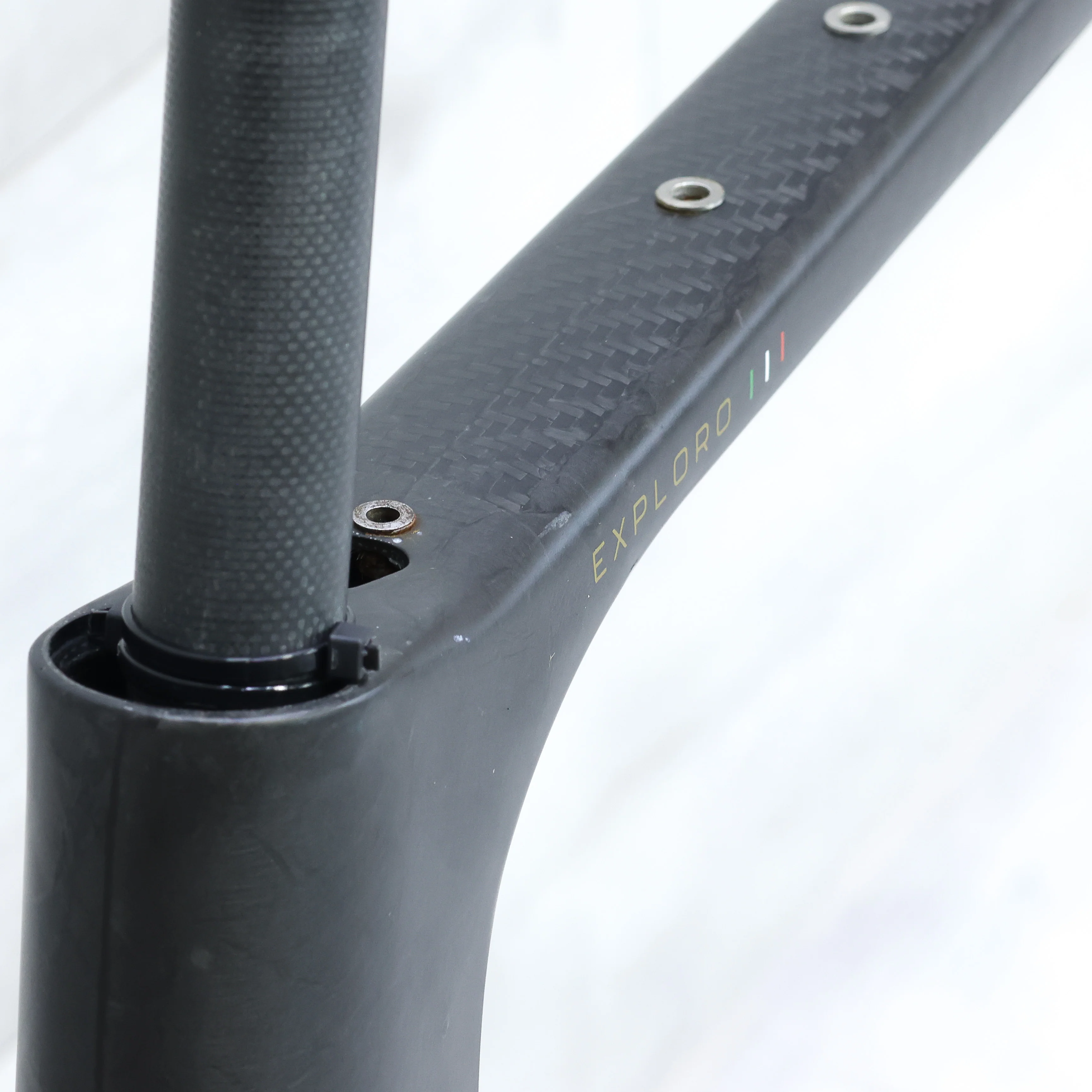 3T Exploro RaceMax Italia Raw/Gloss 2x Gravel Bike Frameset - 58cm - Image 9