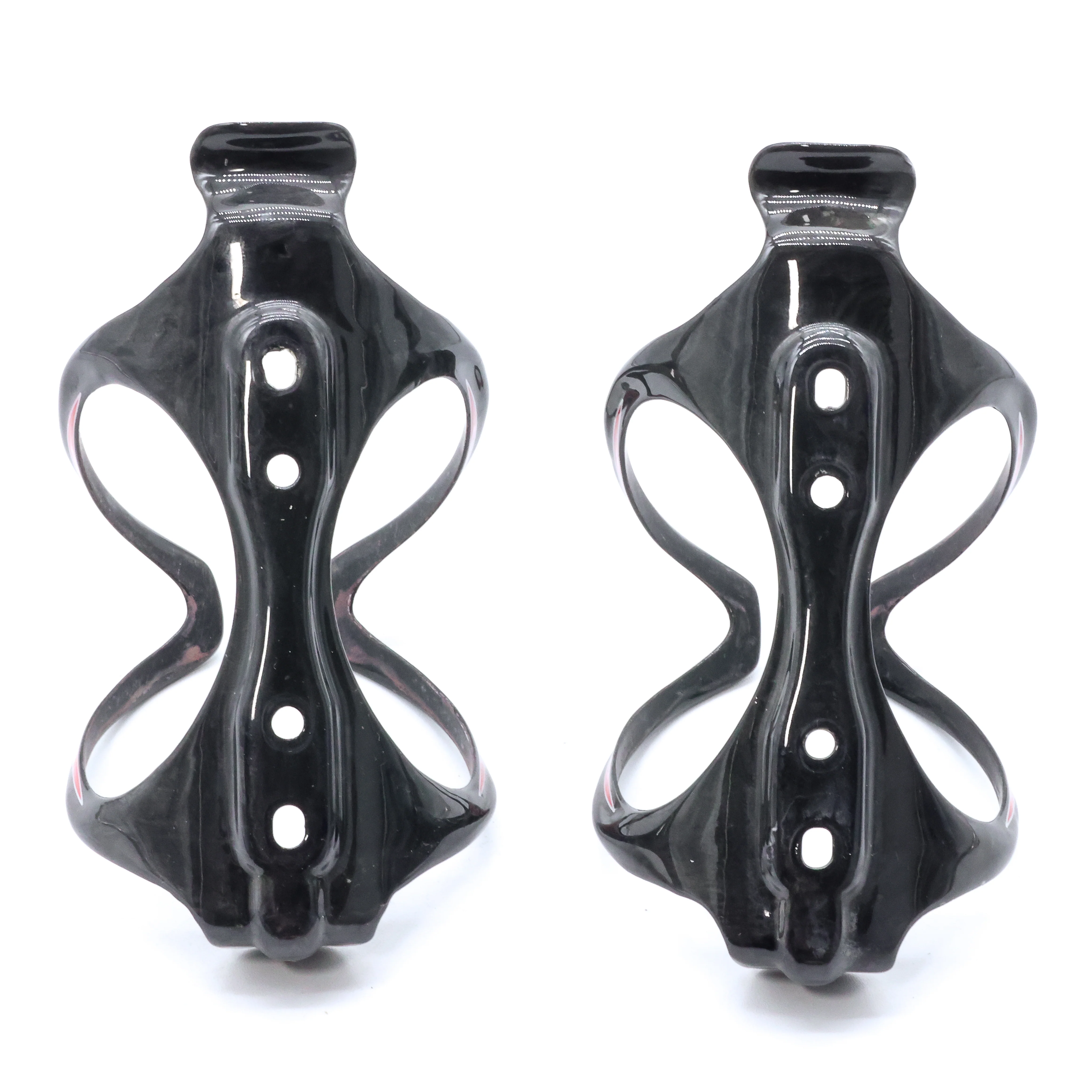 Arundel Mandible Red UD Weave Glossy Carbon Top Load Bottle Cage Pair - 58g - Image 3