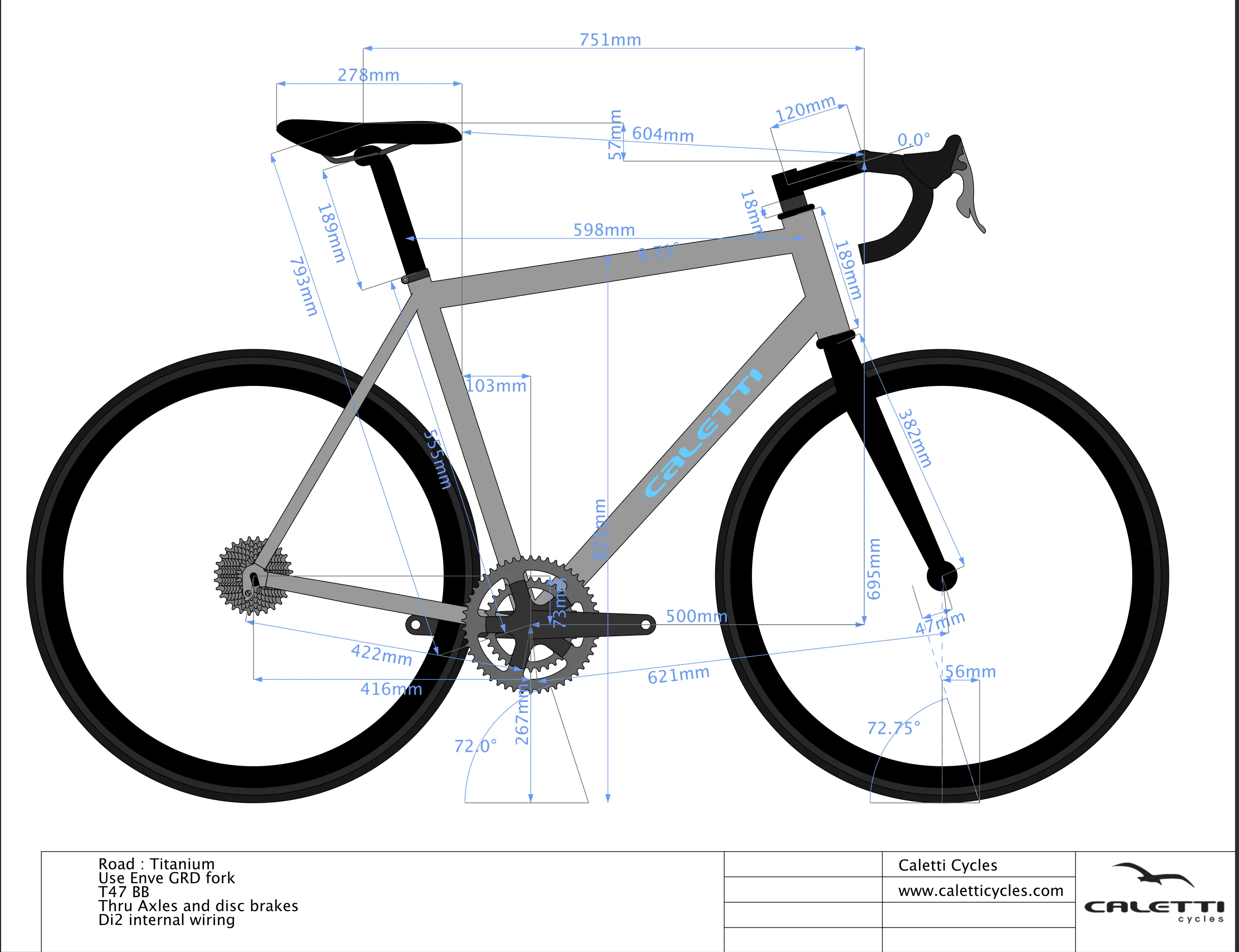 Caletti Custom Adventure Titanium Road Bike - 2016, 60cm - Image 15