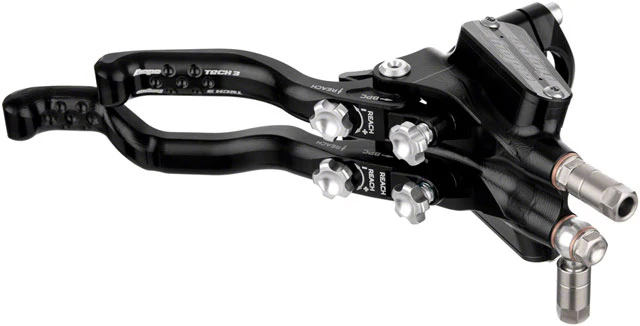 Hope Tech 3 E4 Duo Disc Brake and Lever - Front and Rear, Hydraulic, Post Mount, Black - Image 3