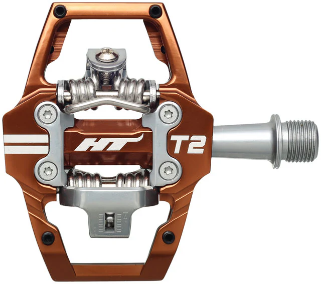 HT Components T2 Pedals - Dual Sided Clipless with Platform, Aluminum, 9/16", Green Camo - Image 7