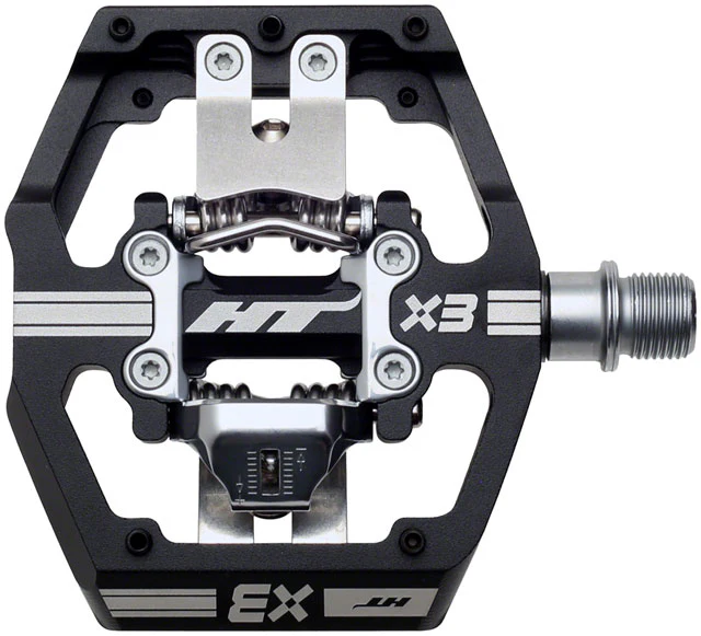 HT Components X3 Pedals - Dual Sided Clipless with Platform, Aluminum, 9/16" - Image 2