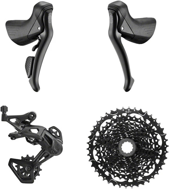 microSHIFT Sword Black 1x9-Speed Groupset - Includes Brake/Shifters, Rear Derailleur Medium Cage, Cassette - Image 2