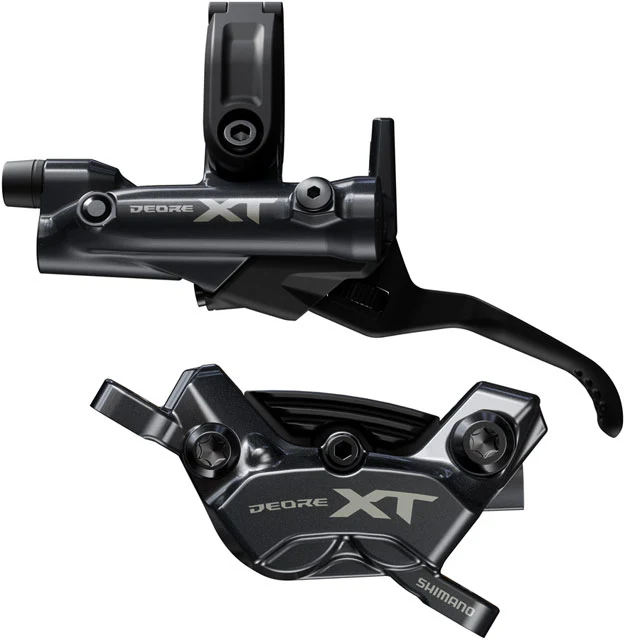 Shimano Deore XT BR-M8220 Disc Brake and BL-M8200 Lever - Post Mount, 4-Piston Caliper, SM-BH90-SBM Hose, Fin Metal Pads, Black