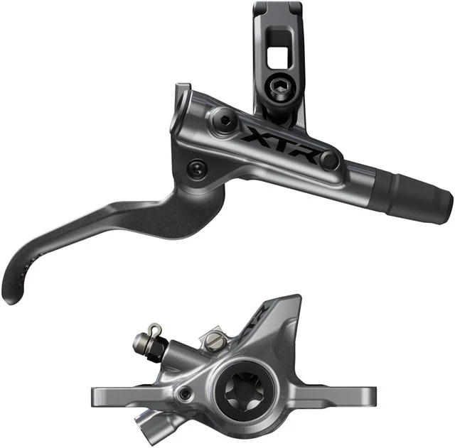 Shimano XTR M9200 XC Disc Brake and Lever - Post Mount, 2-Piston Caliper, SM-BH90-SS Hose, Metal Pads, Gray