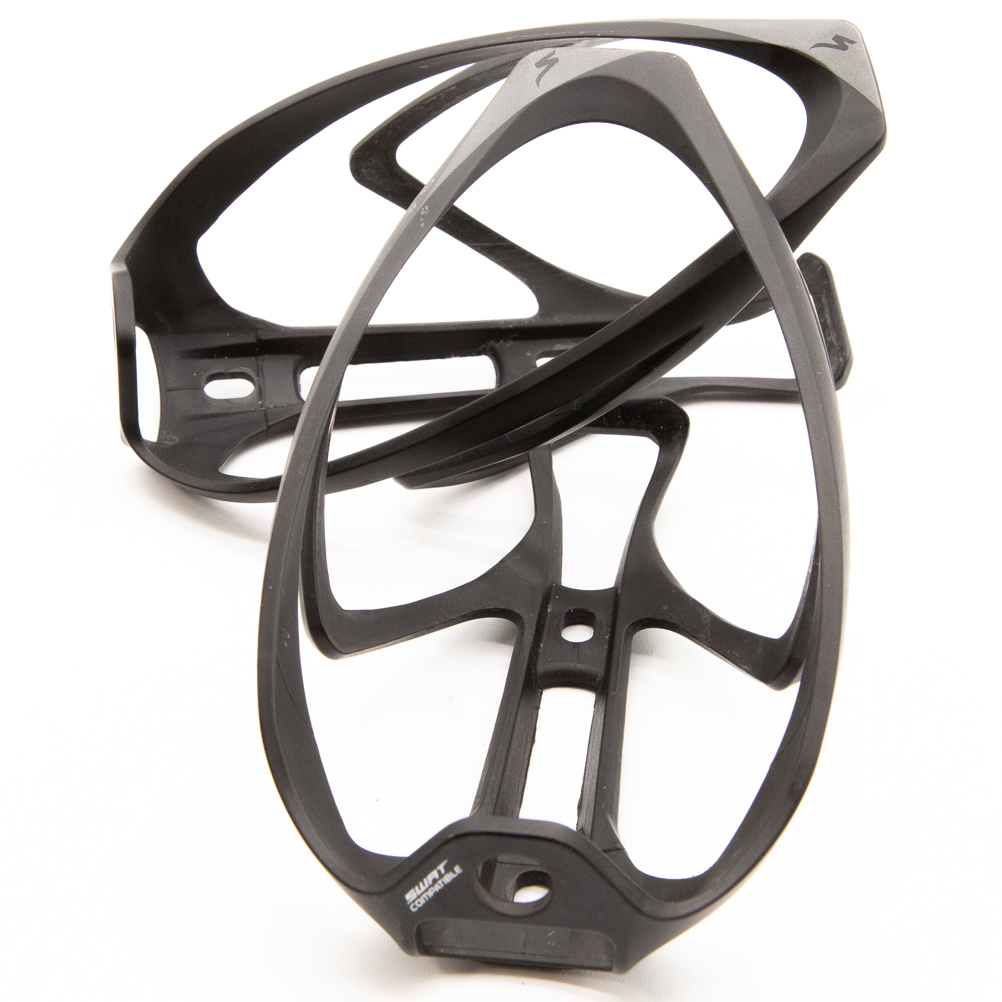 Specialized Rib II Black Matte Black/Liquid Silver Bottle Cage Pair 65g - Image 4